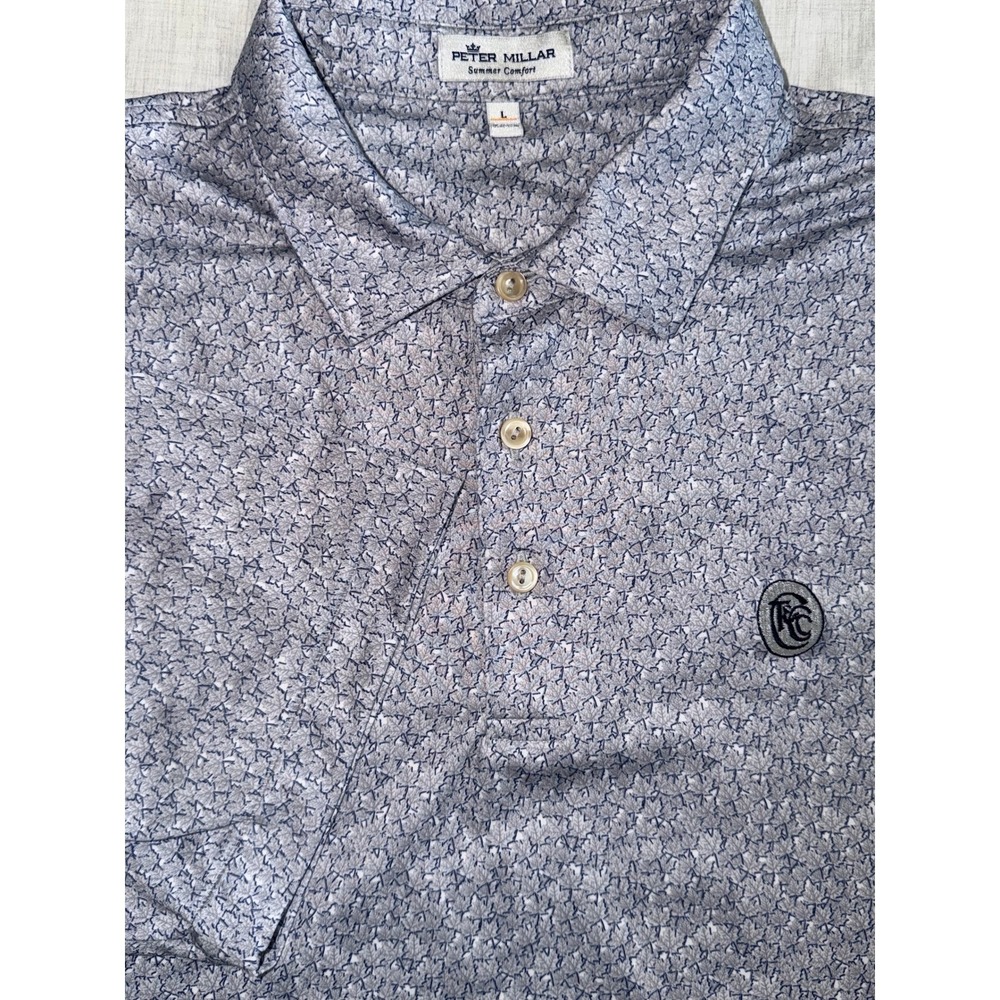 Peter Millar Summer Comfort Polo Shirt Mens L Performance Cherokee County Club